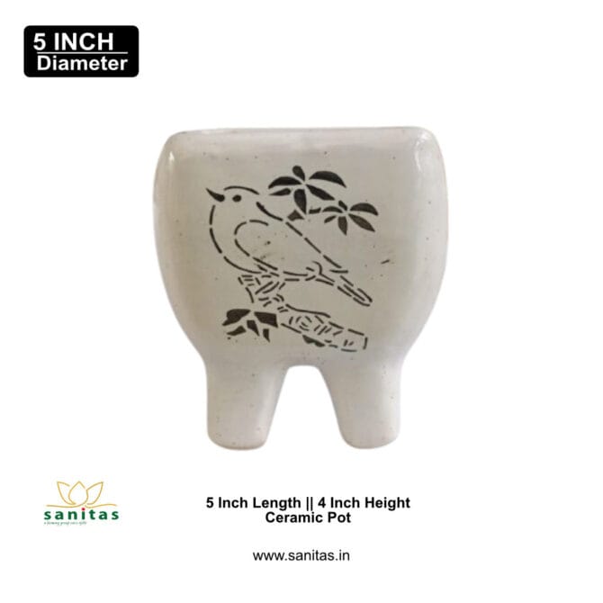 Ceramic Pots 5 Inch  Pot || Leg || CERAMIC CHAR TANG PLANTER 6*5 3184 - Image 2