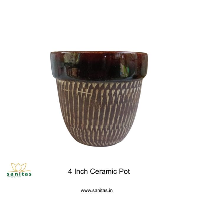 Ceramic Pots 4 Inch With Texture || Multi Colour - Image 6