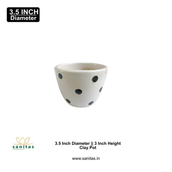 Ceramic Pots 3.5 Inch With Black Spot - Image 2