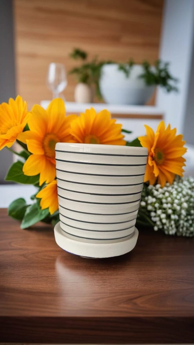 Elegant Ceramic Planters-4 Inch * 4.2 Inch Pot || CBC283